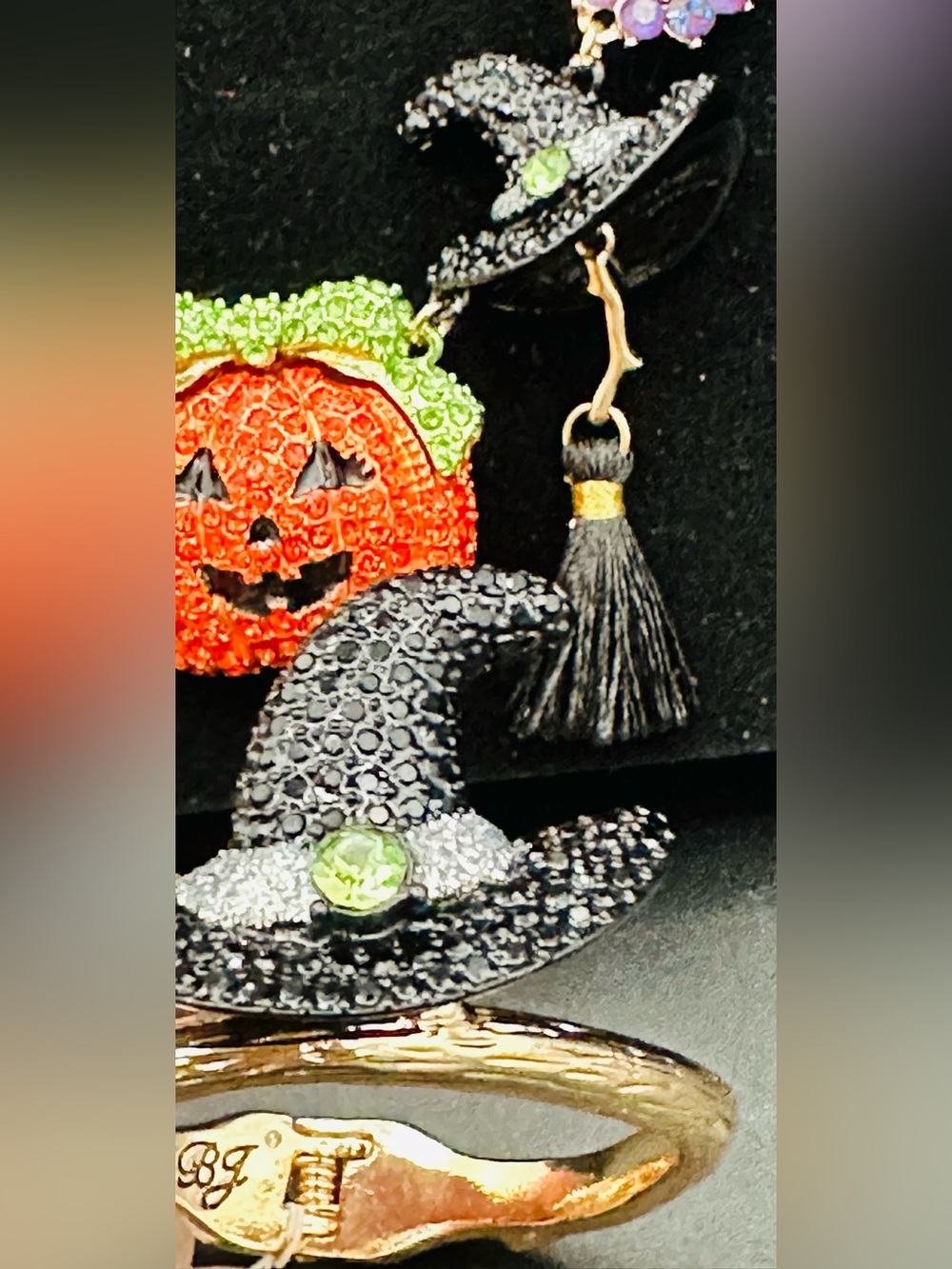 Betsey Johnson Halloween Charm Rhinestone Necklace & Matching Bracelet - Picture 6 of 11